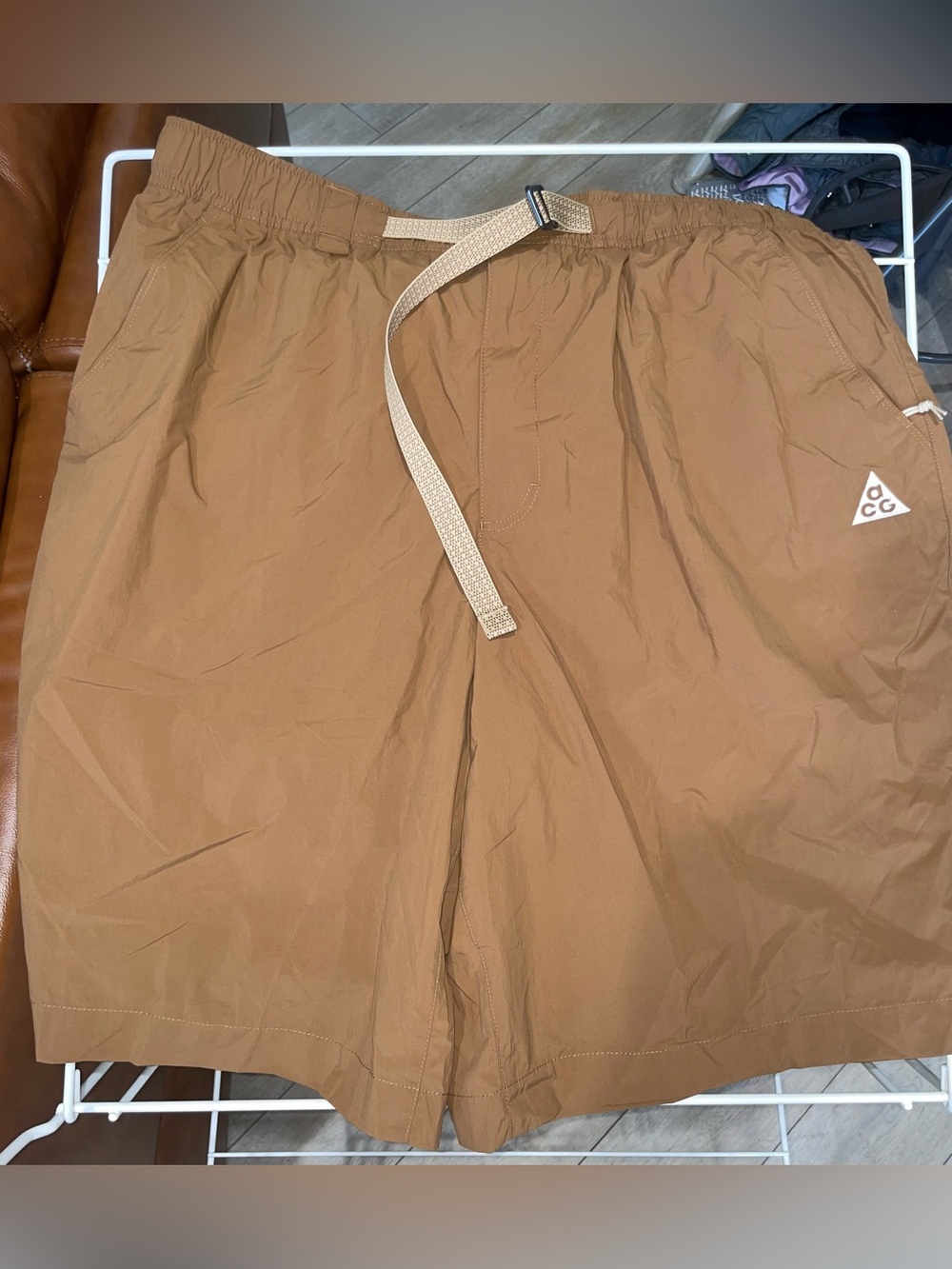 Nike ACG Tan/Brown Orb Weaver Outdoor Shorts with Webbing Belt
